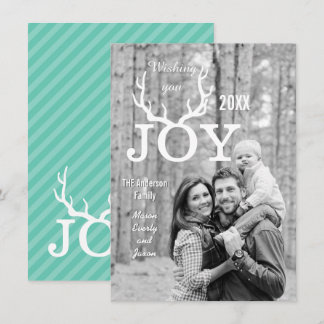 Joy Deer Antlers Holiday Christmas Any Color Back Card