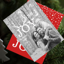 Joy Deer Antlers Holiday Christmas Any Color Back