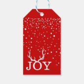 Joy Deer Antlers Holiday Christmas Any Color Back Gift Tags (Back)