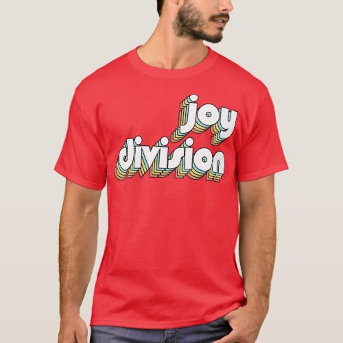 Joy Division Retro Rainbow Typography Faded Style T_Shirt