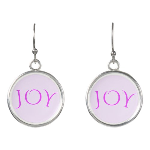 Joy Earrings with Your Text Font Colors Size