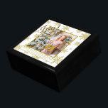 Joy! Elegant Gold Snowflakes Holiday Photo Gift Box<br><div class="desc">This gorgeous keepsake jewelry box makes a wonderful Christmas present,  or box for something even more special inside. The elegant design features a white background with festive gold snowflakes surrounding your photo. The caption reads: Joy! There is space for a short message or greeting and your name.</div>