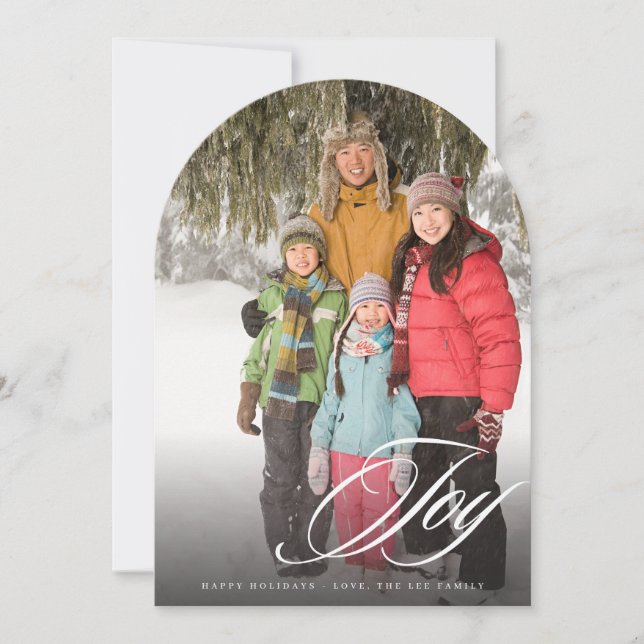 Joy Elegant Modern Minimalist Arc Invitation (Front)