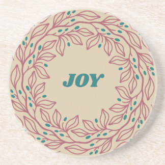 Joy Elegant Vintage Christmas Whimsical Floral Coaster