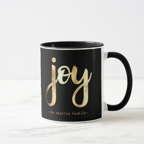 Joy Faux Gold Photo Mug with Add Name