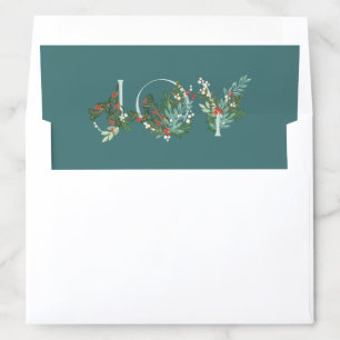 JOY Festive Botanical Modern Mint Christmas Envelope Liner