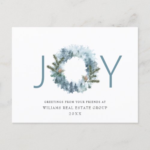 Joy Festive Holly Berry Christmas Greeting Holiday Postcard