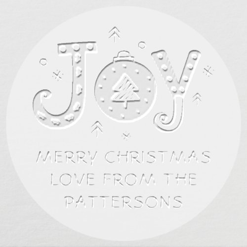 Joy Festive Merry Christmas Personalized Name Embosser