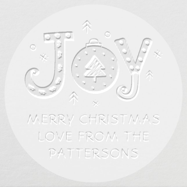 Joy Festive Merry Christmas Personalized Name Embosser (Design)