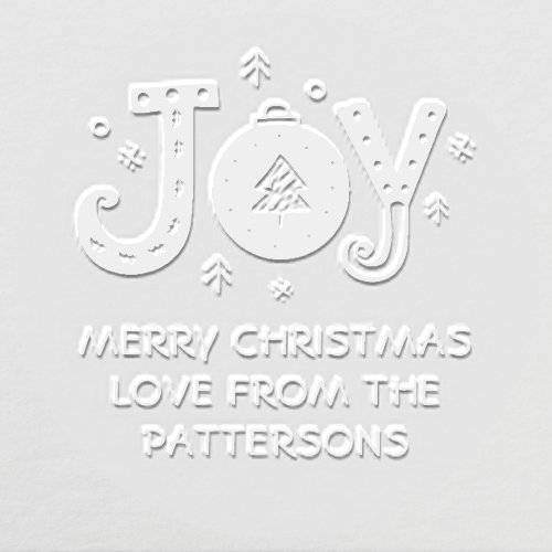 Joy Festive Merry Christmas Personalized Name Embosser