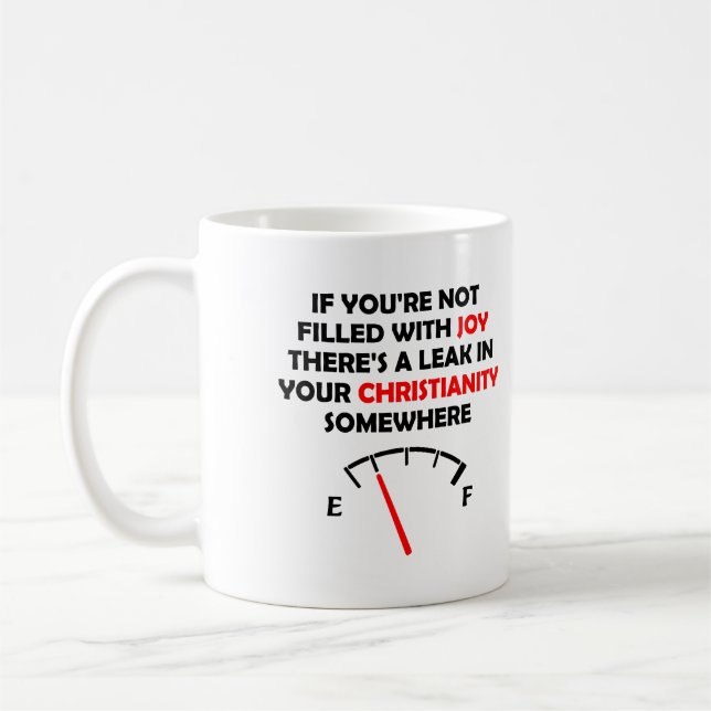 Joy Filled Christian Quotes Sayings Coffee Mug (Left)