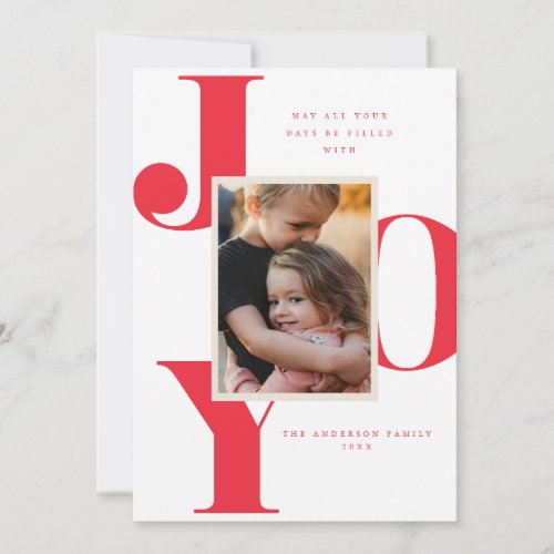 JOY Filled Holiday Photo Card