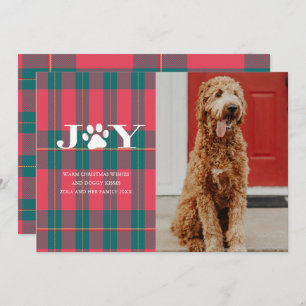 JOY Filled Paws Pet Photo Holiday Card