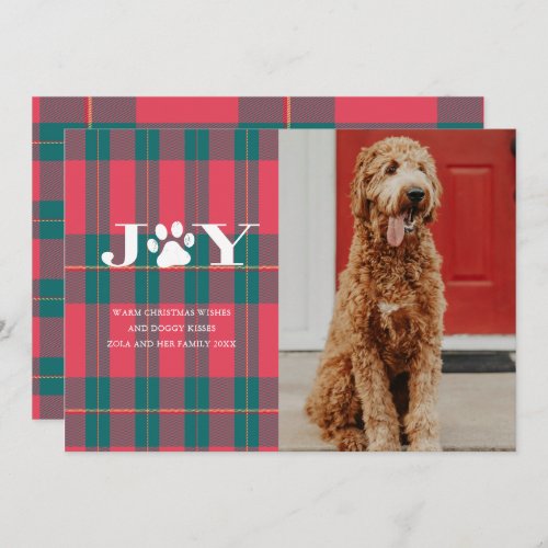 JOY Filled Paws Pet Photo Holiday Card