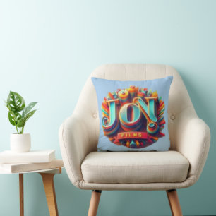 Joy Films: Where Happiness Takes Center Stage Throw Pillow