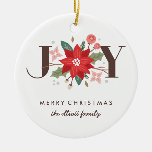 Joy Flourish Ceramic Ornament _ White