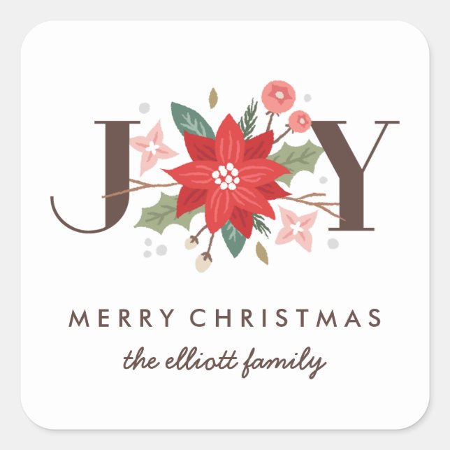 Joy Flourish Sticker - White (Front)
