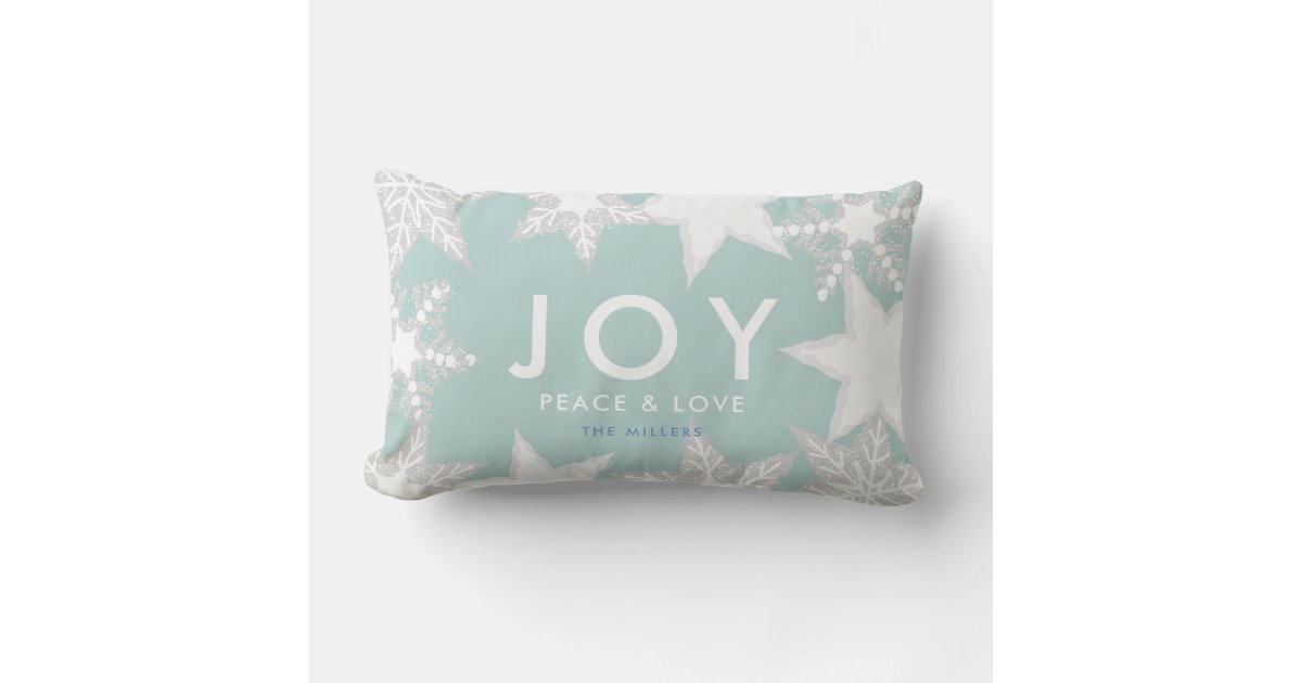 Snowflake Family Personalized Christmas Lumbar Throw Pillow