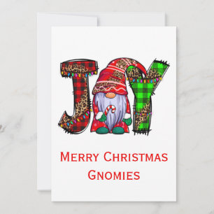 Joy Gnomes Merry Christmas Gnomies Trendy Holiday Card