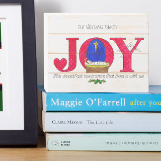 Joy God is with Us Christmas Wooden Box Sign