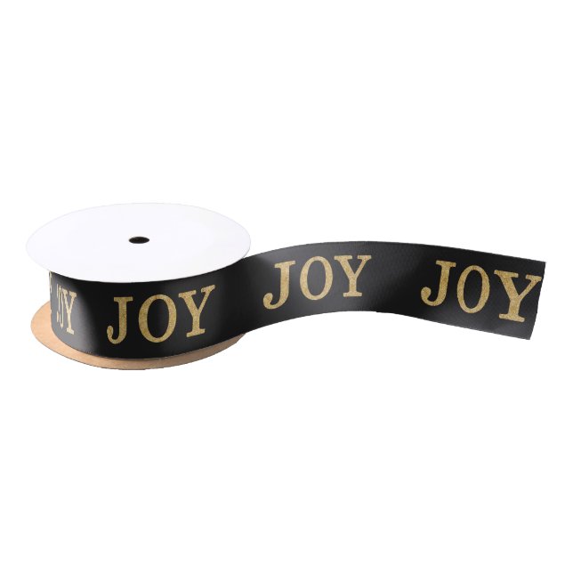 JOY (gold glitter) Satin Ribbon (Spool)