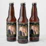 Joy! Gold Snowflakes with Photo Festive Holiday Beer Bottle Label