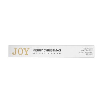 Joy (gold) Wrap Around Label by byDania at Zazzle