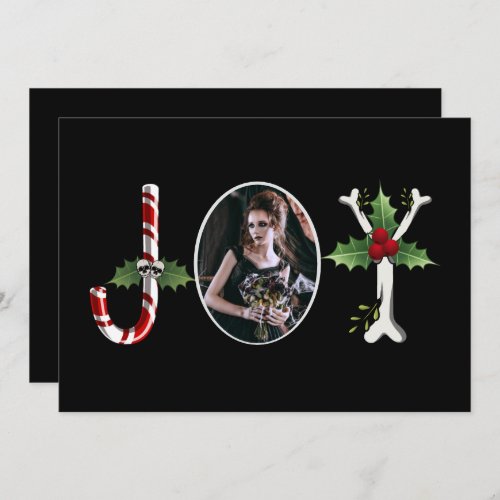 Joy Gothic Christmas One Photo Holiday Card