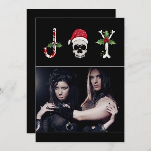 Joy Gothic Christmas Photo Holiday Card
