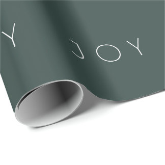 Joy Green Modern Minimalist Typography Pattern Wrapping Paper