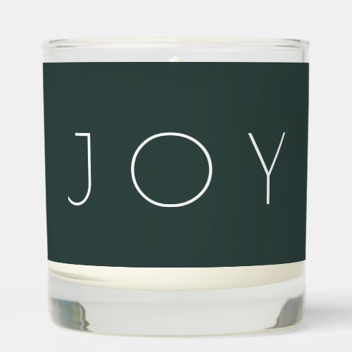 Joy Green Modern Minimalist Typography Scented Candle