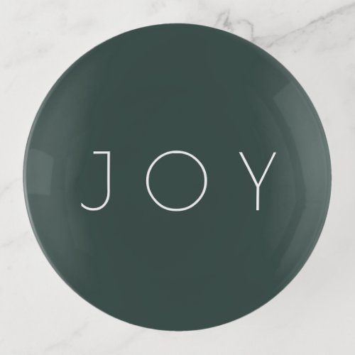 Joy Green Modern Minimalist Typography Trinket Tray