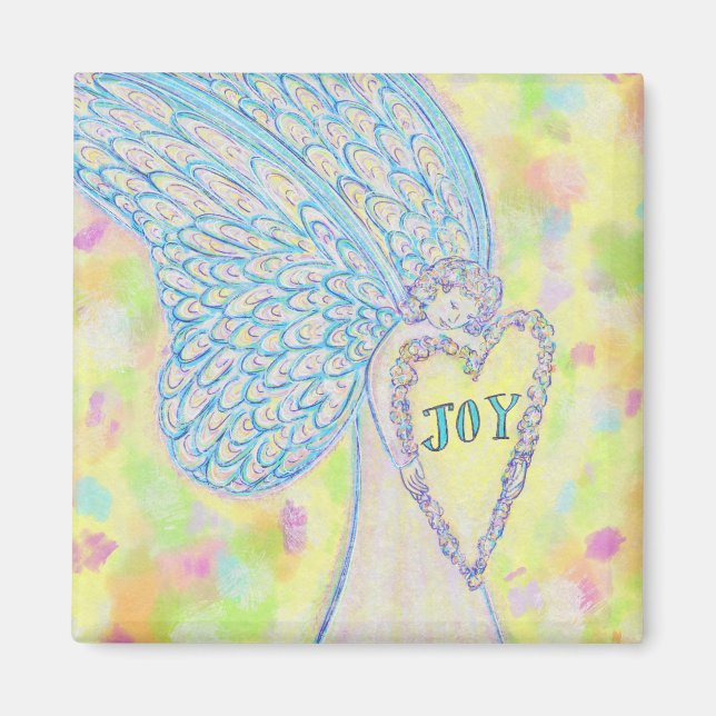 Joy Guardian Angel Art Custom Fridge Magnet (Front)