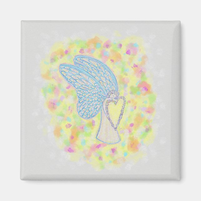 Joy Guardian Angel Art Custom Fridge Magnet (Front)