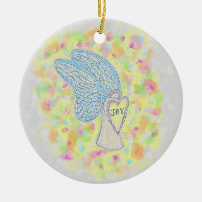 Joy Guardian Angel Custom Holiday Gift Ornaments (Front)
