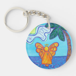 Joy Guardian Beach Angel Custom Keychain