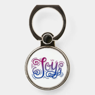 Joy Hand Lettering Bi Bisexual Pride Phone Ring Stand