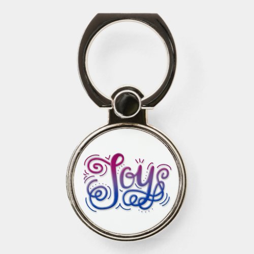 Joy Hand Lettering Bi Bisexual Pride Phone Ring Stand