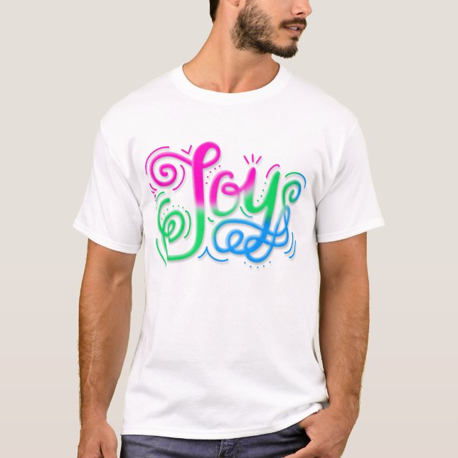 Joy Hand Lettering Polysexual Poly T-Shirt (Front)