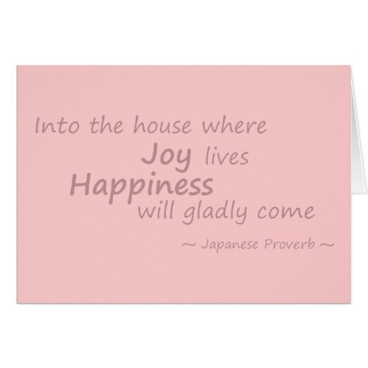 Joy, happiness pink cards (Front Horizontal)