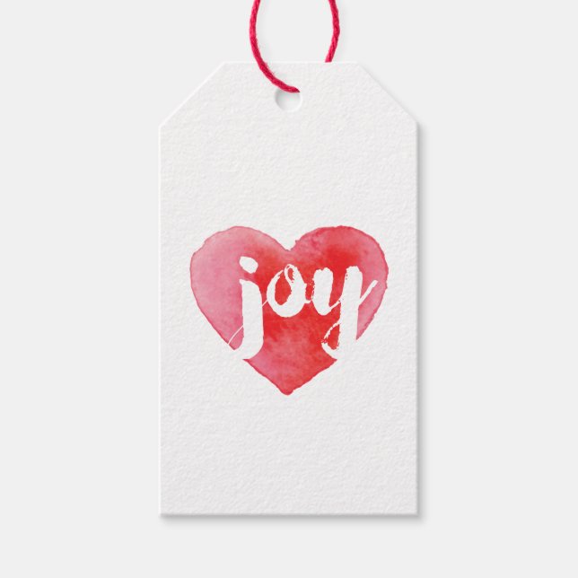 Joy Heart Holiday Tags (Front)