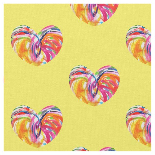 Joy Hearts Rainbow Fabric Art Material