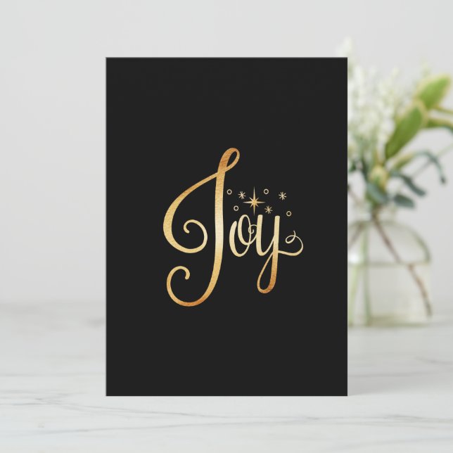 Joy Holiday Black Gold  Personalized Elegant (Standing Front)