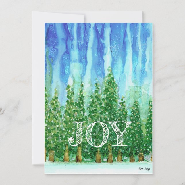 JOY Holiday Card - Original Alcohol Ink design (Front)