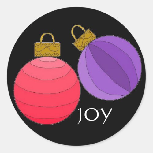 Joy Holiday Decorations Classic Round Sticker