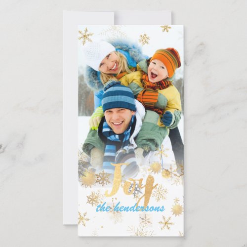 Joy Holiday GreetingsSnowflakesFaux Foil