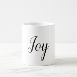 Joy Holiday Minimal White Elegant Text Coffee Mug