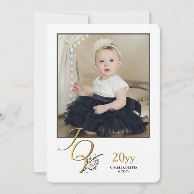 Joy Holiday Photo Card (Front)