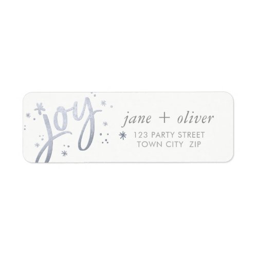 JOY HOLIDAY stylish simple modern silver sparkles Label