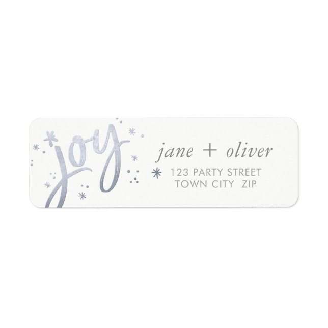 JOY HOLIDAY stylish simple modern silver sparkles Label (Front)